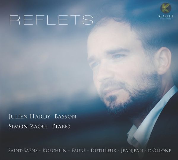 Pochette du disque Reflets : portrait en clair-obscur bleuté d’un homme barbu, de profil